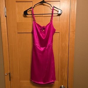 Wild Fable Elegant Pink Satin Mini Dress